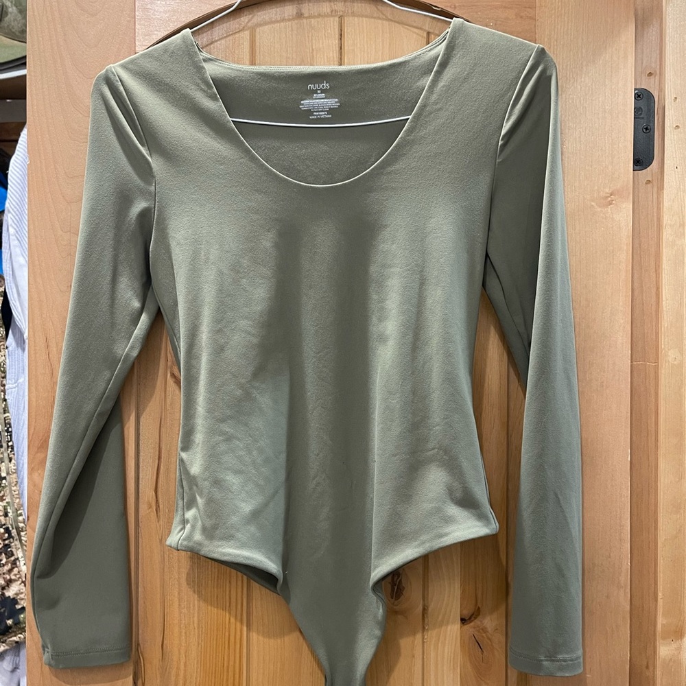 Nuuds Olive Scoop Neck Bodysuit